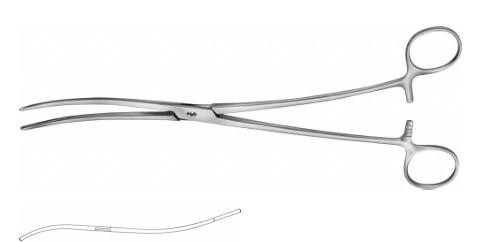 КОРНЦАНГ ДЛЯ ПЕРЕВ'ЯЗКИ МАТКИ БОЦМАН, S-ПОДІБНИЙ, ВИГНУТИЙ, 255 ММ